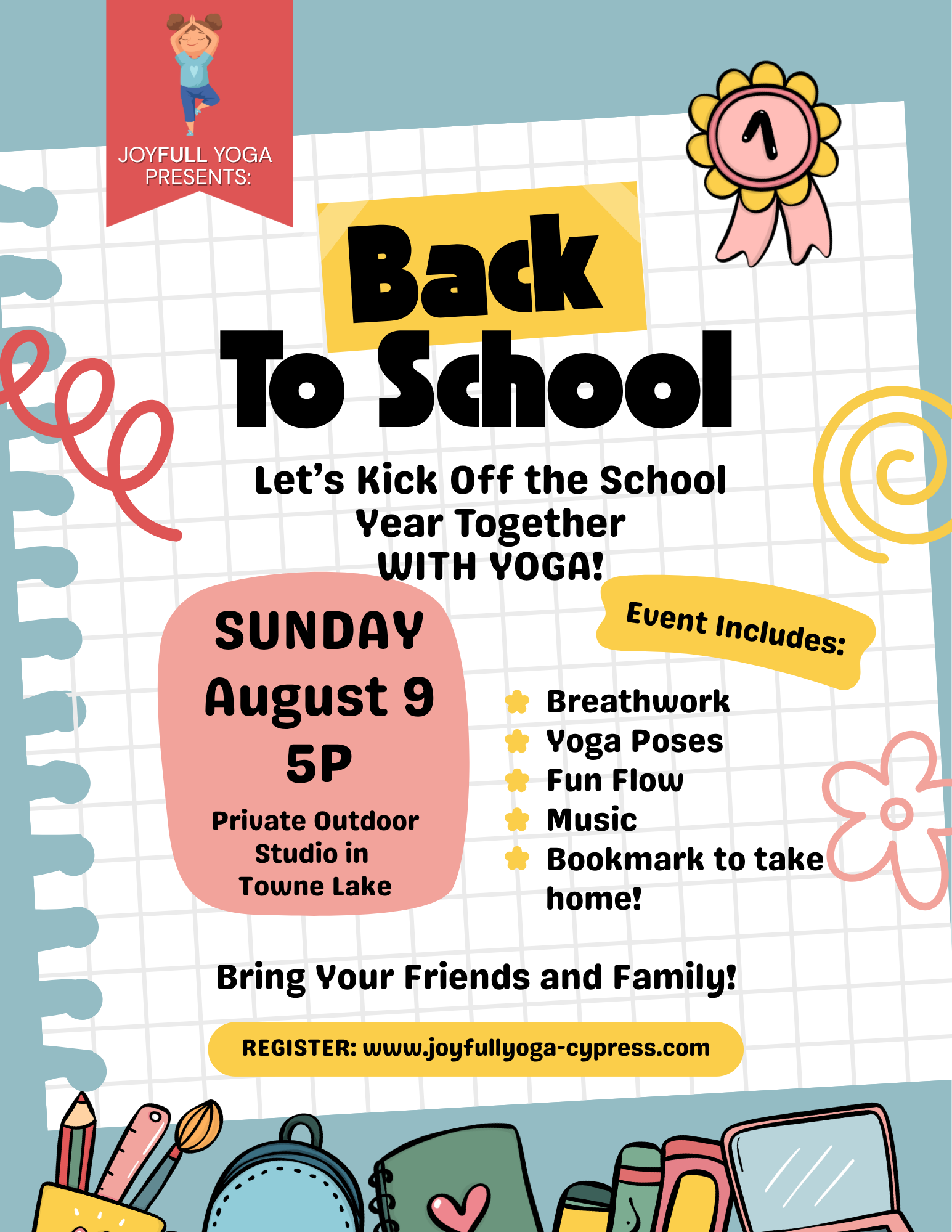 Back to School Yoga event flyer